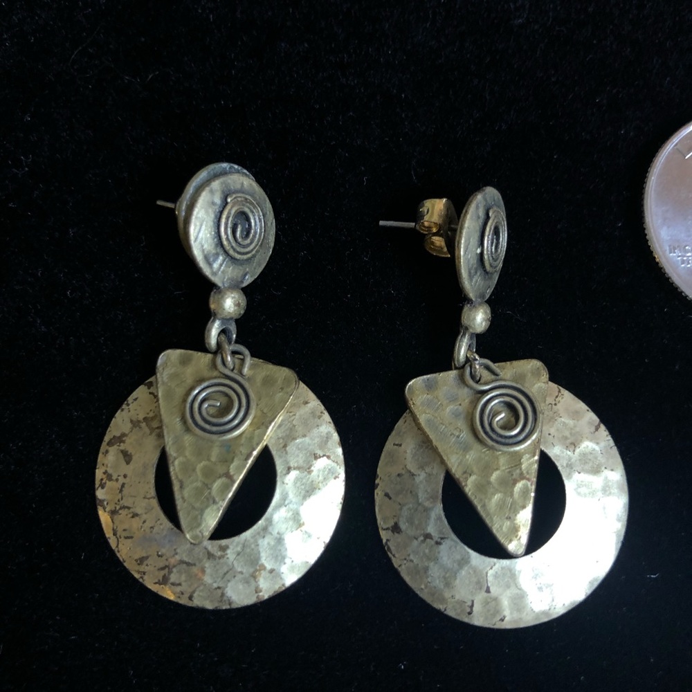 Gold Toned Geometric Stud Earrings